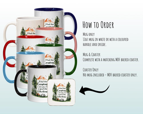 Camping Gift Mug - Ceramic Coffee Tea Hot Chocolate Mug Gift for Bell Tent Camping Lovers - Secret Santa Gift for Camper MG0885