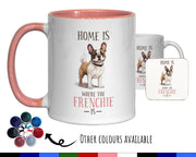 French Bulldog Gift Mug - Ceramic Coffee Tea Chocolate Mug Coaster Frenchie Design for Dog Mum Dad Owner Secret Santa MG0901