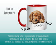 Personalised Cocker Spaniel Gift Mug - Ceramic Coffee Tea Chocolate Mug Coaster English Spaniel Design Dog Mum Dad Owner Secret Santa MG0911
