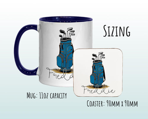 Personalised Golf Gift Mug - Ceramic Coffee Tea Hot Chocolate Mug Golfer Gift for Golfing Lovers - Secret Santa Gift Idea for Him MG0914