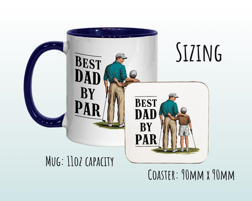 Dad Golf Gift Mug - Ceramic Coffee Tea Hot Chocolate Mug Golfer Gift for Golfing Lovers - Golf Cart Design Gift Idea for Golfing Dad MG0916