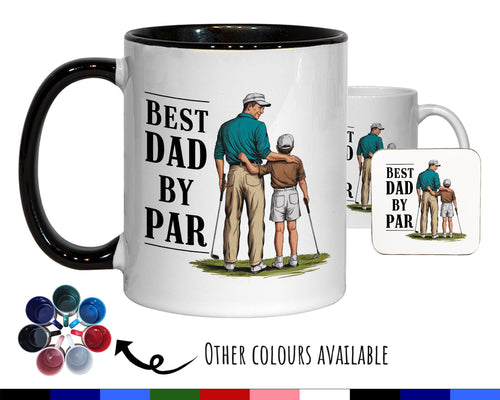 Dad Golf Gift Mug - Ceramic Coffee Tea Hot Chocolate Mug Golfer Gift for Golfing Lovers - Golf Cart Design Gift Idea for Golfing Dad MG0916