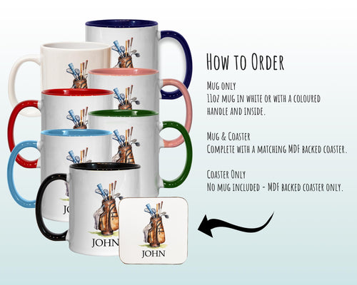 Personalised Golf Gift Mug - Ceramic Coffee Tea Hot Chocolate Mug Golfer Gift for Golfing Lovers - Secret Santa Gift Idea for Him MG0920