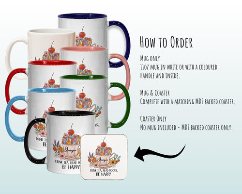 Personalised Gifts for Book Lovers Mug - Ceramic Coffee Tea Cup Mug Gift for Fans of Books and Reading - Secret Santa Gift for Her MG0929