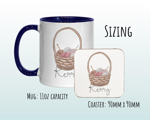 Personalised Gifts for Knitters Mug - Ceramic Coffee Tea Cup Mug Gift for Knitting Yarn Needles Design Secret Santa Gift Idea for Her MG0932