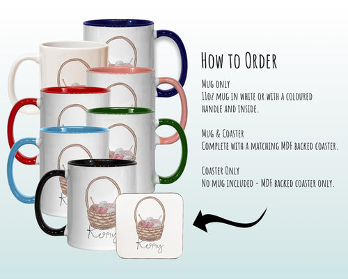 Personalised Gifts for Knitters Mug - Ceramic Coffee Tea Cup Mug Gift for Knitting Yarn Needles Design Secret Santa Gift Idea for Her MG0932