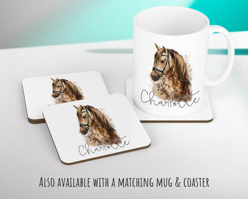Personalised Horse Lover Cushion Gift Printed Name Design - Cushion Throw Pillow Gift For Boys Nursery Bedroom Birthday Gift CS049