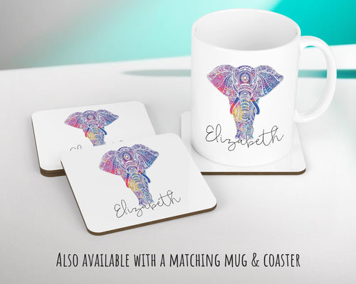 Personalised Elephant Cushion Gift Printed Name Design - Safari Cushion Throw Pillow Gift For Boy Girl Kids Bedroom Birthday Gift CS182