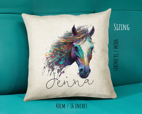Birthday Gift For Girl Horse Lover Cushion Gift Printed Name Design Cushion Throw Pillow Gift For Girls Nursery Bedroom Christmas Gift CS524