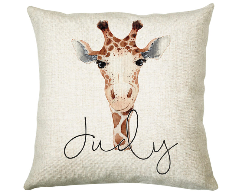 Personalised Giraffe Cushion Gift Printed Name Design - Cushion Throw Pillow Gift For Mum Dad Friend Bedroom Birthday Christmas Gift CS156