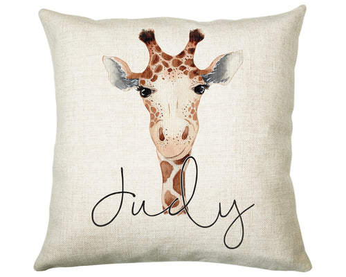 Personalised Giraffe Cushion Gift Printed Name Design - Cushion Throw Pillow Gift For Mum Dad Friend Bedroom Birthday Christmas Gift CS156