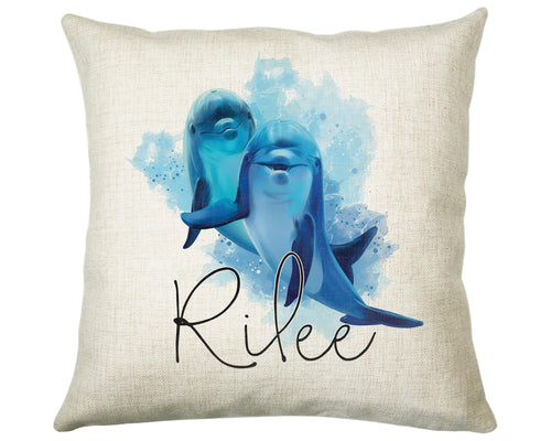 Personalised Dolphin Cushion Gift Printed Name Design Sealife Cushion Throw Pillow Gift For Mum Dad Friend Bedroom Birthday Gift CS154