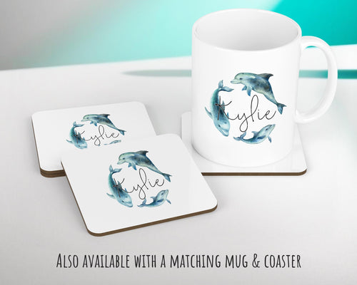 Personalised Dolphin Cushion Gift Printed Name Design Sealife Cushion Throw Pillow Gift For Mum Dad Friend Bedroom Birthday Gift CS151