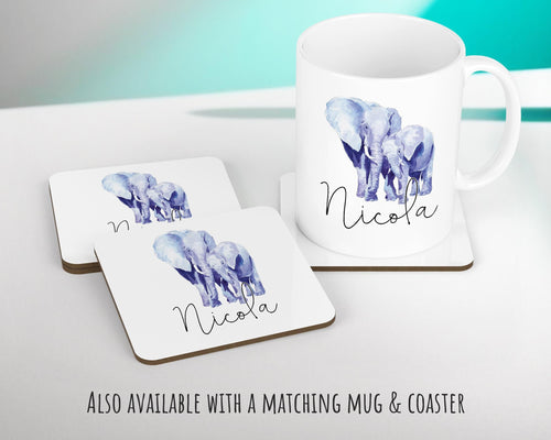 Personalised Elephant Cushion Gift Printed Name Design - Cushion Throw Pillow Gift For Mum Dad Friend Bedroom Birthday Christmas Gift CS046