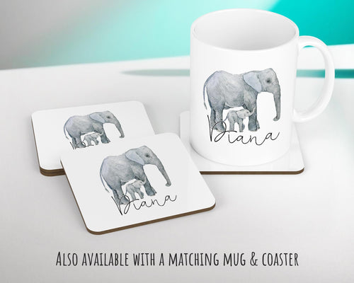 Personalised Elephant Giraffe Cushion Gift - Printed Name Design Safari Cushion Throw Pillow Gift Boy Girl Kids Bedroom Birthday Gift CS177