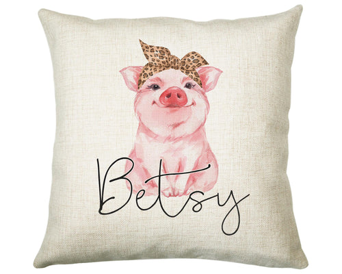 Personalised Hipster Pig Cushion Gift Printed Name Design - Cushion Throw Pillow Gift For Mum Friend Bedroom Birthday Christmas Gift CS143