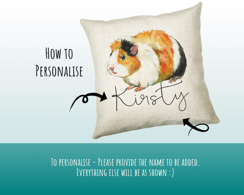 Personalised Guinea Pig Cushion Gift Printed Name Design - Cushion Throw Pillow Gift For Mum Friend Bedroom Birthday Christmas Gift CS330