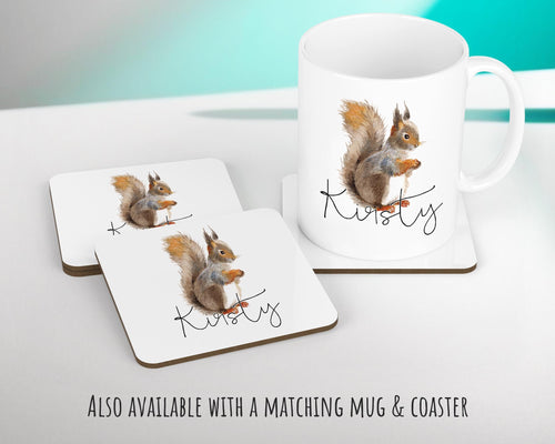 Personalised Squirrel Cushion Gift Printed Name Design - Cushion Throw Pillow Gift For Mum Dad Friend Bedroom Birthday Christmas Gift CS078