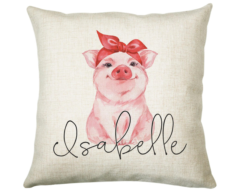 Personalised Piglet Pig Cushion Gift Printed Name Design - Cushion Throw Pillow Gift For Mum Friend Bedroom Birthday Christmas Gift CS067