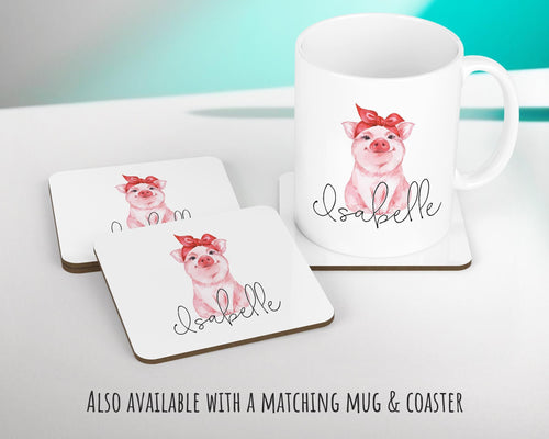 Personalised Piglet Pig Cushion Gift Printed Name Design - Cushion Throw Pillow Gift For Mum Friend Bedroom Birthday Christmas Gift CS067