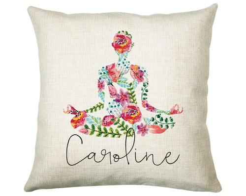 Personalised Yoga Cushion Gift Printed Name Design - Cushion Throw Pillow Gift For Yoga Lover Yogi Enthusiast CS300