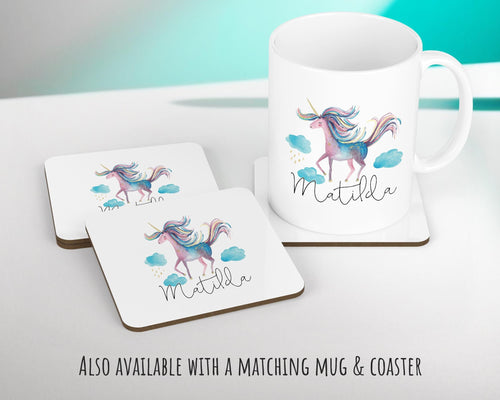 Personalised Unicorn Cushion Gift Printed Name Design - Cushion Throw Pillow Gift For Girls Nursery Bedroom Birthday Christmas Gift CS034