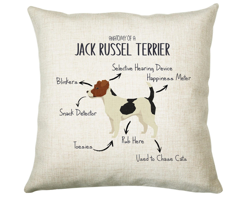 Anatomy of a Jack Russel Terrier Funny Gift For Him Or Her Cushion Pillow Bedroom Decor CS412