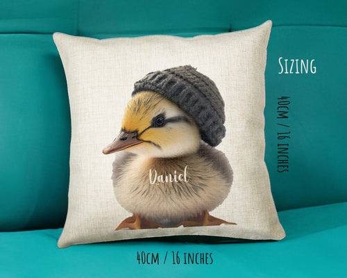 Birthday Gift For Boy Girl Duckling Cushion Gift Printed Name Design Cushion Throw Pillow Gift For Girls Nursery Bedroom Animal Gift CS537