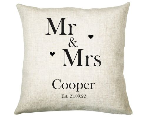 Personalised 2nd Anniversary Cotton Gift Cushion Two Years Custom Design Gift Valentines Present - Wedding Cushion Pillow Gift CS327
