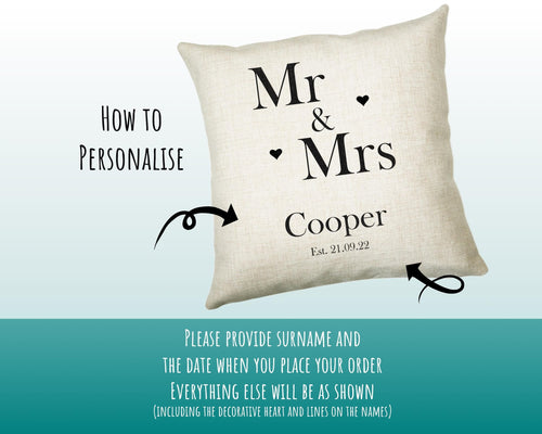 Personalised 2nd Anniversary Cotton Gift Cushion Two Years Custom Design Gift Valentines Present - Wedding Cushion Pillow Gift CS327