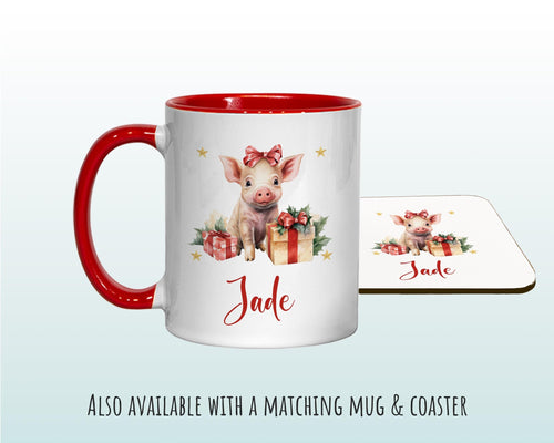 Personalized Pig Christmas Sack – Cute Xmas Gift Bag XS060