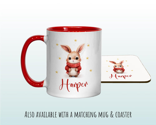 Personalized Christmas Sack – Cute Bunny Design, Xmas Gift Bag XS037