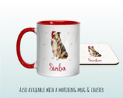 Personalised Rough Collie Large Christmas Sack - Red Drawstring Bag for Xmas Presents - Christmas Eve Bag Box Decoration for Dogs XS141