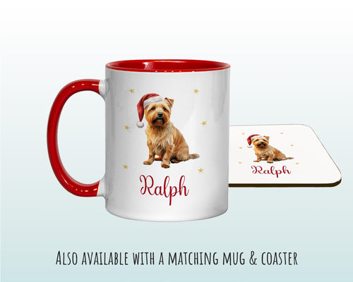 Personalised Norfolk Terrier Large Christmas Sack - Red Drawstring Bag for Xmas Presents - Christmas Eve Bag Box Decoration for Dogs XS132