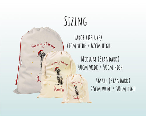 Personalized Great Dane Christmas Sack – Red Drawstring Linen Bag XS111