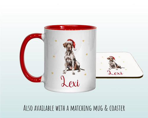 Personalised German Short Haired Pointer Large Christmas Sack Drawstring Bag for Xmas Presents Christmas Eve Bag Decoration for Dogs XS107