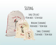 Personalised Dalmatian Large Christmas Sack - Red Drawstring Bag for Xmas Presents - Christmas Eve Bag Box Decoration for Dogs XS099