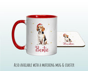 Personalised Beagle Dog Large Christmas Sack - Red Drawstring Bag for Xmas Presents - Christmas Eve Bag Box Decoration for Dogs XS072