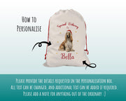 Personalised Afghan Hound Large Christmas Sack - Red Drawstring Bag for Xmas Presents - Christmas Eve Bag Box Decoration for Dogs XS065