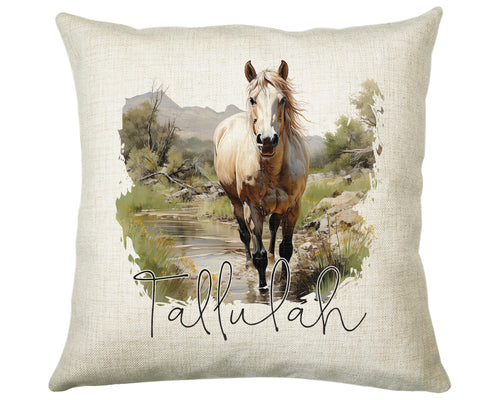Personalised Horse Lover Cushion Gift Printed Name Design - Cushion Throw Pillow Gift For Boys Nursery Bedroom Birthday Gift G012