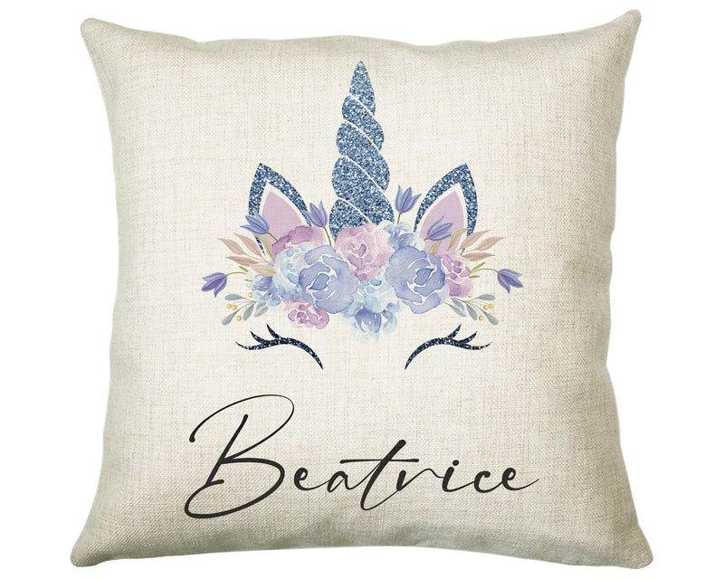 Personalised Unicorn Cushion Gift Printed Name Design - Cushion Throw Pillow Gift For Girls Nursery Bedroom Birthday Christmas Gift CS492
