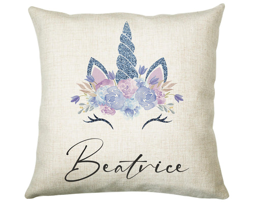 Personalised Unicorn Cushion Gift Printed Name Design - Cushion Throw Pillow Gift For Girls Nursery Bedroom Birthday Christmas Gift CS492