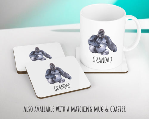 Personalised Gorilla Cushion Gift Printed Name Design - Cushion Throw Pillow Gift For Dad Friend Bedroom Birthday Christmas Gift CS501