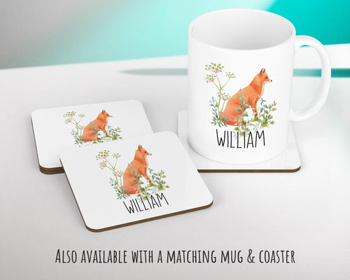 Personalised Fox Cushion Gift Printed Name Design - Cushion Throw Pillow Gift For Him/Her Sitting Room Bedroom Birthday Christmas Gift CS474