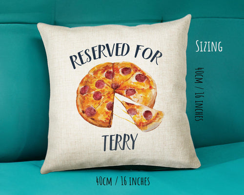 Personalised Pizza Reserved For Cushion Gift Printed Name Design Cushion Throw Pillow Gift For Him Her Christmas Gift CS364