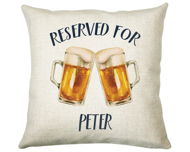 Personalised Beer Glass Reserved For Cushion Gift Printed Name Design Cushion Throw Pillow Gift For Him Her Christmas Gift CS341