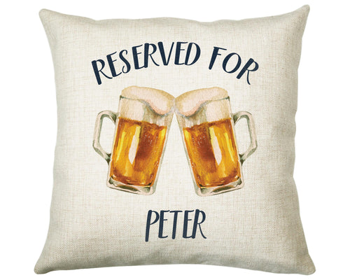 Personalised Beer Glass Reserved For Cushion Gift Printed Name Design Cushion Throw Pillow Gift For Him Her Christmas Gift CS341