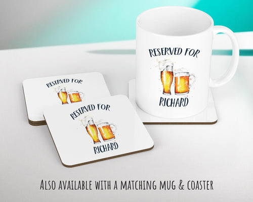 Personalised Beer Glass Reserved For Cushion Gift Printed Name Design Cushion Throw Pillow Gift For Him Her Christmas Gift CS340