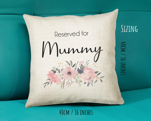 Personalised Reserved For Mummy Cushion Gift Printed Name Design - Cushion Throw Pillow Gift For Mum Mother Parent Christmas Gift CS054
