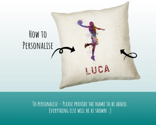 Personalised Basketball Cushion Gift For Him Boys Bedroom Printed Name Design - Birthday Pillow Gift Sport Decor CS274